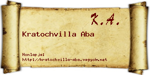 Kratochvilla Aba névjegykártya